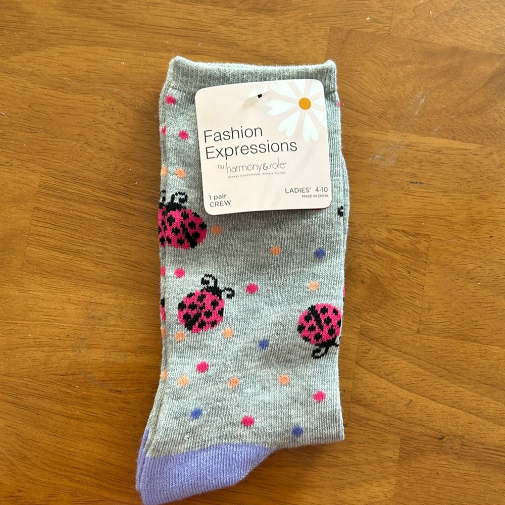 Ladybug crew socks